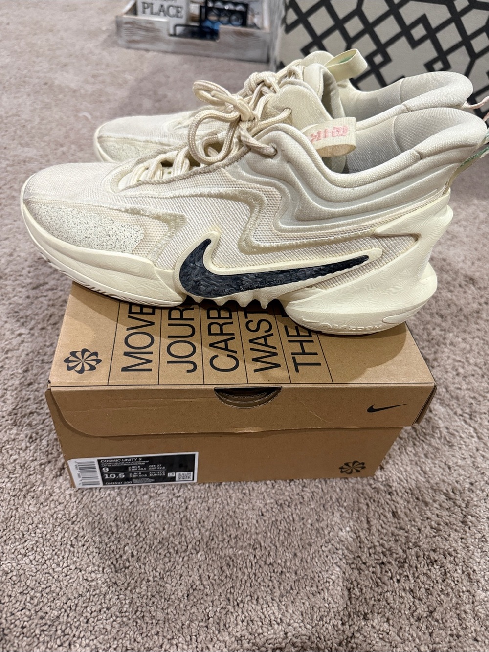 Nike Cream and Black Sculpted Swoosh Sneakers